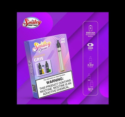 Smiley Dream Gris 2000 Puffs