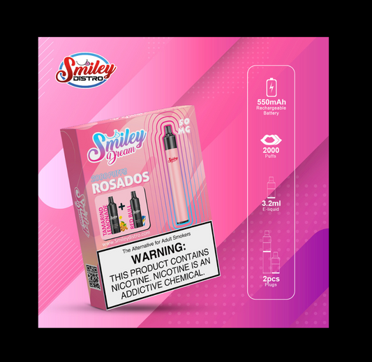 Smiley Dream Rosado 2000 Puffs