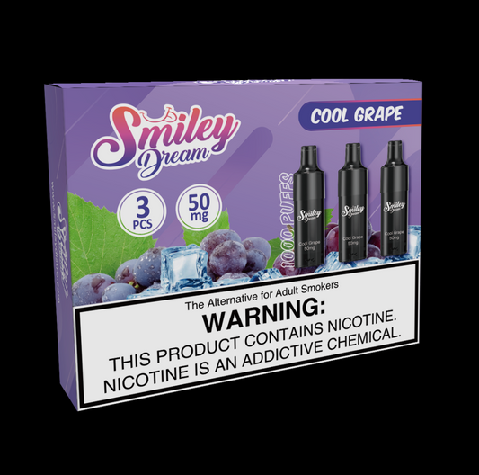 3PCS Smiley Dream 50mg Cool Grape